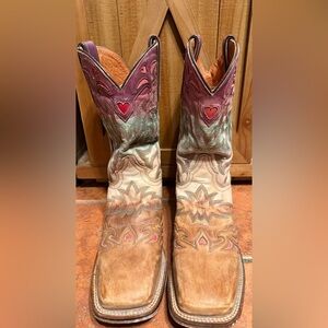 Dan Post Women’s Purple and Tan Western Cowboy Boots